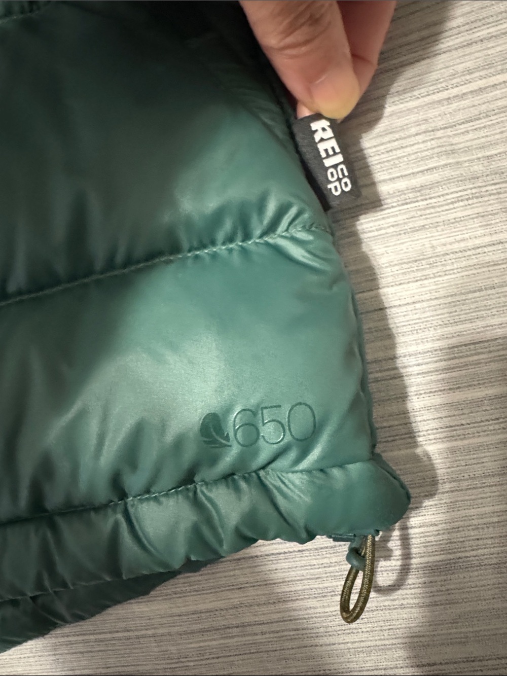 REI Co-op 650 Down Vest Womens Large Teal Green Mustard Yellow Puffer Full Zip - Picture 13 of 14